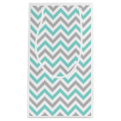 Petit Sac Cadeau Turquoise, Gray, Wht Large Chevron Zig Zag (Devant)