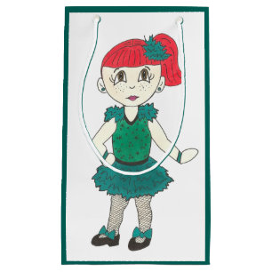 Petit Sac Cadeau Turquoise Green Tap Dance Girl Considérant Costume