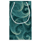 Petit Sac Cadeau Turquoise Paisley Motif intemporel (Dos)