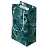 Petit Sac Cadeau Turquoise Paisley Motif intemporel (Dos Angle)