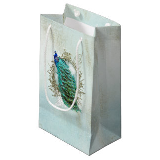 Petit Sac Cadeau Turquoise Shabby Peacock