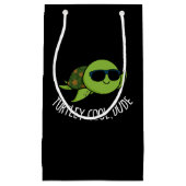 Petit Sac Cadeau Turtley Cool Dude Funny Turtle Pun Dark BG (Devant)