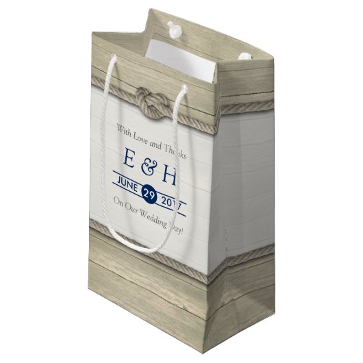 Petit Sac Cadeau Tying The Knot Rustic Beach Wedding (Devant Angle)