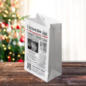 Petit Sac Cadeau Typographie de Noël Journal