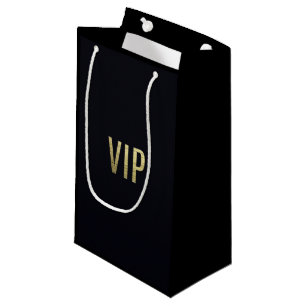 Petit Sac Cadeau Typographie élégante de l'aluminium "VIP" de
