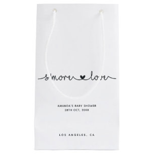 Petit Sac Cadeau Typographie simpliste noir et blanc S'more Amour