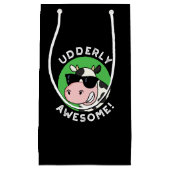 Petit Sac Cadeau Uderly Awesome Funny Cow Pun Dark BG (Devant)