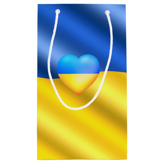 Petit Sac Cadeau Ukraine - Paix - drapeau ukrainien - Liberté (Dos)