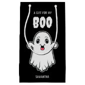 Petit Sac Cadeau Un cadeau pour mon Boo mignon Ghost Halloween noir (Devant)