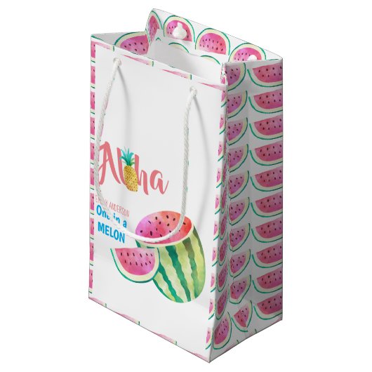 Petit Sac Cadeau Un dans un Melon Tropical Watermelon Rose (Devant Angle)