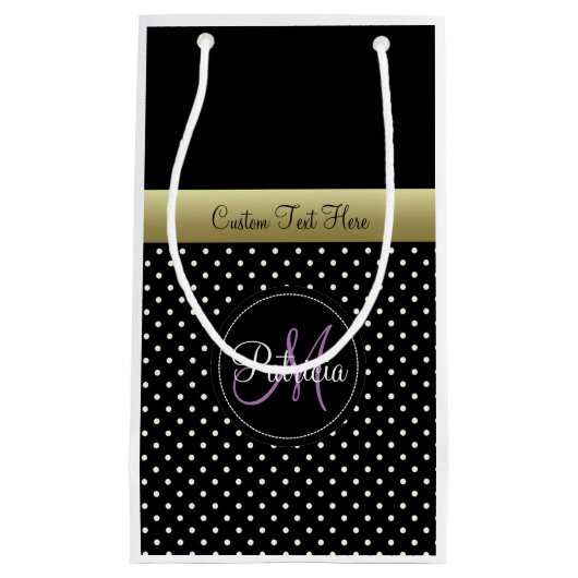 Petit Sac Cadeau Un élégant Monogramme de texte personnalisable noi (Devant)