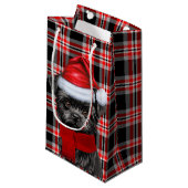 Petit Sac Cadeau Vacances Affenpinscher Chien Vacances Noël Joué (Devant Angle)