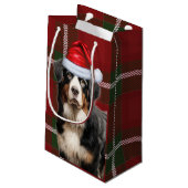Petit Sac Cadeau Vacances Bernese Mountain Dog S'amuser Plaid Noël (Dos Angle)