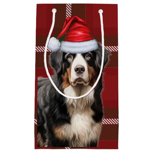 Petit Sac Cadeau Vacances Bernese Mountain Dog S'amuser Plaid Noël (Devant)