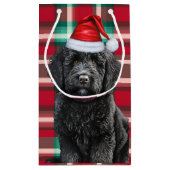 Petit Sac Cadeau Vacances Black Labradoodé Chien Amusant Plaid Noël (Dos)