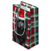 Petit Sac Cadeau Vacances Black Labradoodé Chien Amusant Plaid Noël (Devant Angle)