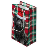 Petit Sac Cadeau Vacances Black Labradoodé Chien Amusant Plaid Noël (Dos Angle)
