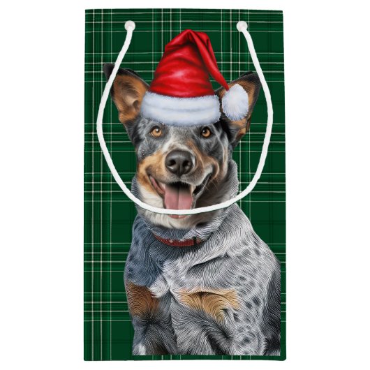 Petit Sac Cadeau Vacances Blue Heele Festif Vacances Plaid Noël (Dos)