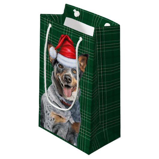 Petit Sac Cadeau Vacances Blue Heele Festif Vacances Plaid Noël (Devant Angle)