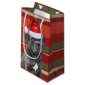 Petit Sac Cadeau Vacances Cane Corso Festive Vacances Jeu de Noël (Devant Angle)