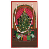 Petit Sac Cadeau Vacances de Noël victorienne (Dos)