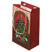 Petit Sac Cadeau Vacances de Noël victorienne (Dos Angle)