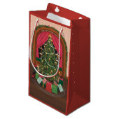 Petit Sac Cadeau Vacances de Noël victorienne (Devant Angle)