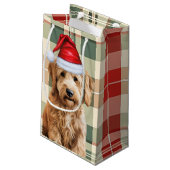 Petit Sac Cadeau Vacances Goldendoodle Chien et Plaid Christmas (Dos Angle)