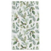 Petit Sac Cadeau Vacances Modernes Aquarelle Verdure Noël (Dos)