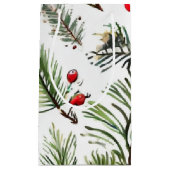 Petit Sac Cadeau Vacances Pine & Berries Rouge Design Woodland (Devant)