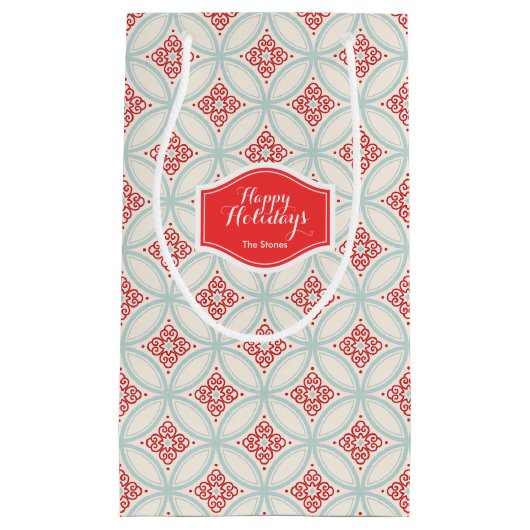 Petit Sac Cadeau Vacances rétro personnalisées motif cercle marocai (Devant)