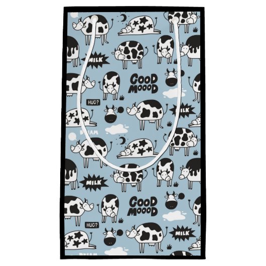 Petit Sac Cadeau Vache et lait (Devant)