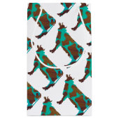 Petit Sac Cadeau Vache Silhouette Brown et Turquoise (Dos)