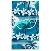 Petit Sac Cadeau vague de surf tropicale avec palmiers (Dos)