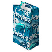 Petit Sac Cadeau vague de surf tropicale avec palmiers (Devant Angle)