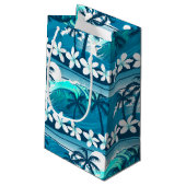 Petit Sac Cadeau vague de surf tropicale avec palmiers (Dos Angle)