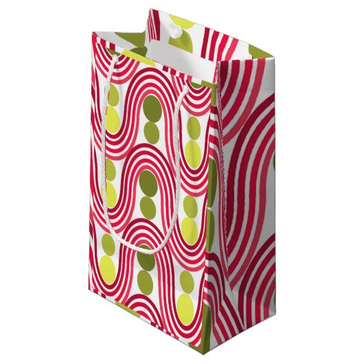 Petit Sac Cadeau Vagues et cercles (Devant Angle)