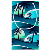 Petit Sac Cadeau Vagues et palmiers (Dos)