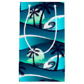 Petit Sac Cadeau Vagues et palmiers (Devant)