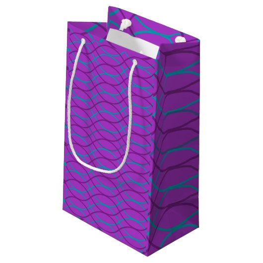 Petit Sac Cadeau Vagues violettes (Dos Angle)