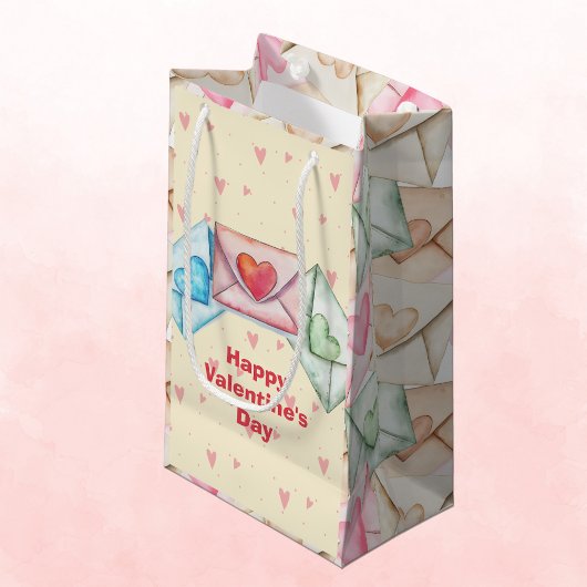 Petit Sac Cadeau Valentine Envelope and Hearts