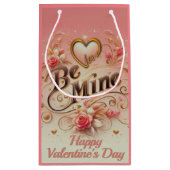 Petit Sac Cadeau Valentine's Day Be Mine Design with Heart, Citatio (Dos)
