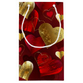 Petit Sac Cadeau Valentines dorées et rouges (Dos)