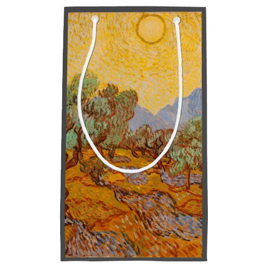 Petit Sac Cadeau Van Gogh Olive Trees Soleil Jaune Ciel (Devant)