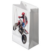 Petit Sac Cadeau Vélo rouge de saleté (Devant Angle)