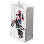 Petit Sac Cadeau Vélo rouge de saleté (Dos Angle)