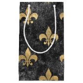 Petit Sac Cadeau Velours noir Fleur de Lis Mardi Gras Orleans (Devant)