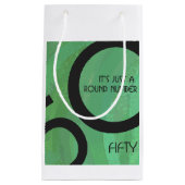 Petit Sac Cadeau Vert 50 Décennie Anniversaire (Devant)