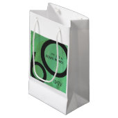 Petit Sac Cadeau Vert 60 Décennie Anniversaire (Devant Angle)