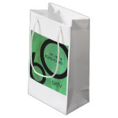 Petit Sac Cadeau Vert 60 Décennie Anniversaire (Dos Angle)